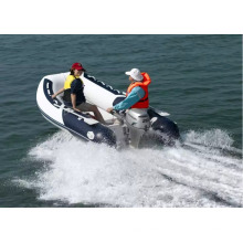 RIB inflatable fishing boat with outboard engine